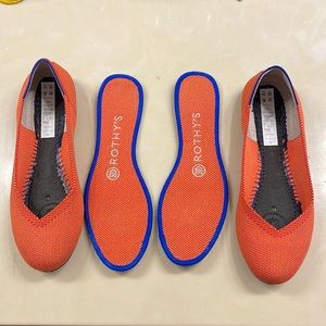 Orange and Navy Rothy Flats